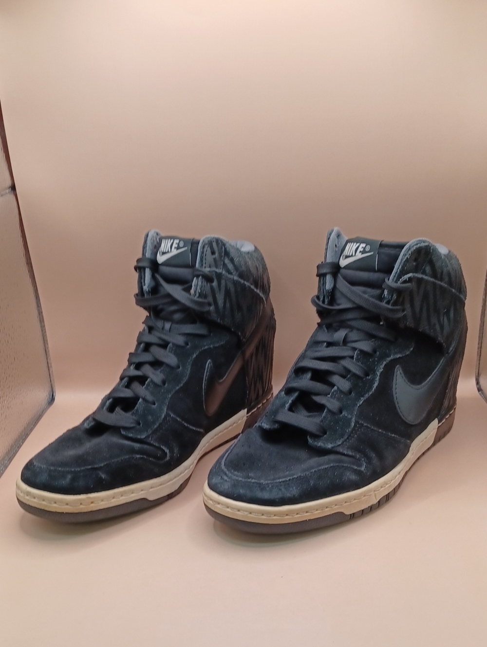 Pre-Owned Nike Dunk Sky High Print Sneakers-Black Women Size 9 US 543258-002